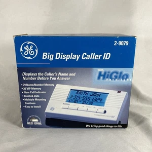 GE Big Display Caller ID System 2-9079 - HiGlo Blue Backlit Display - New - Afbeelding 1 van 4