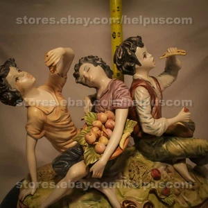 Capodimonte Three Brothers Youth Kids Porcelain Figurine READ DESCRIPTION ! - Picture 1 of 12