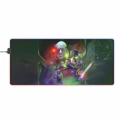 Next Gen Mousepad, Trek Desk Mat I LED RGB, Gaming Playmat, Trekkie Mouse Pad - Image 1 of 4