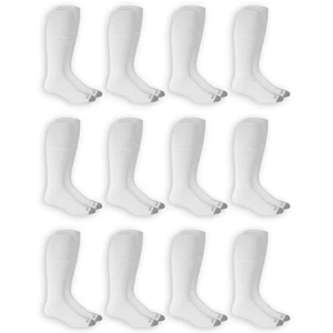 Paquete de 12 calcetines de tubo de defensa doble para hombre, blancos, talla mediana (6-12) - Imagen 1 de 3