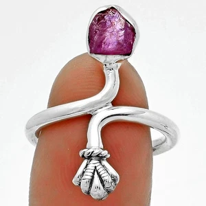Natürlicher rosa Turmalin grober 925 Sterling Silber Ring Gr.7,5 Schmuck R-1482 - Bild 1 von 5