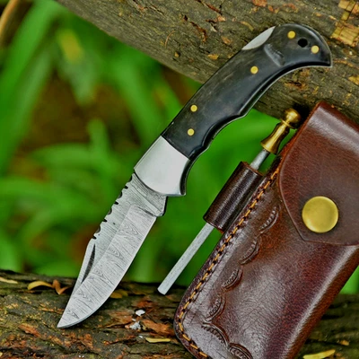 СДЕЛАННЫЙ НА ЗАКАЗ ВРУЧНУЮ КОВАНЫЙ КАРМАННЫЙ НОЖ ИЗ ДАМАССКОЙ СТАЛИ СО СКЛАДНЫМ ЛЕЗВИЕМ 1144 - Изображение 1 из 4