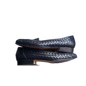 NATURALIZER COMFORT SANDEE FLAT TAGLIA 9M PELLE INTRECCIATA NERO - Foto 1 di 11