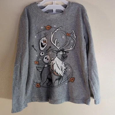 DISNEY прыжки бобы длинным рукавом футболка замороженный 2 OLAF размер 5T - Изображение 1 из 4