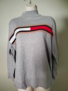 Tommy Mock Neck Y2K USA Pullover Tennis Rugby Preppy College Größe S - Bild 1 von 6