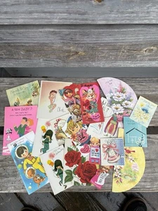 Vintage  Greeting Cards Lot of 19 Unused Scrapbooking Crafts Fun Designs ๐ - Picture 1 of 5