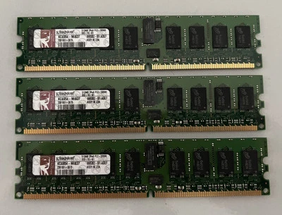 Kingston 512MB DDR2 2Rx8 PC2-3200R-333-12-B1 RAM Lote de 3 Foto 1 de 3