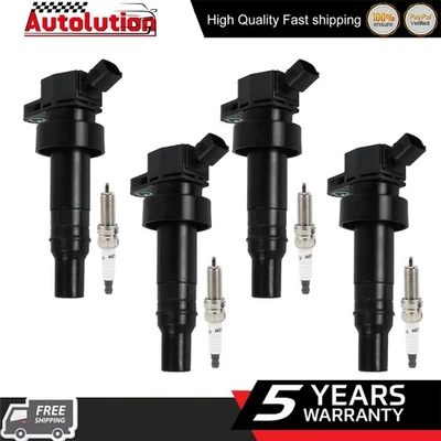 Bobina de ignição 4X + vela de ignição para 2012-2019 Kia Rio Soul Hyundai Accent 1.6L UF652 - Imagem 1 de 4
