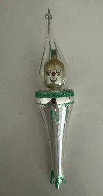 RARE VINTAGE DE CARLINI ALIEN SPACESHIP CHRISTMAS ITALIAN BLOWN GLASS ORNAMENT - Image 1 of 4