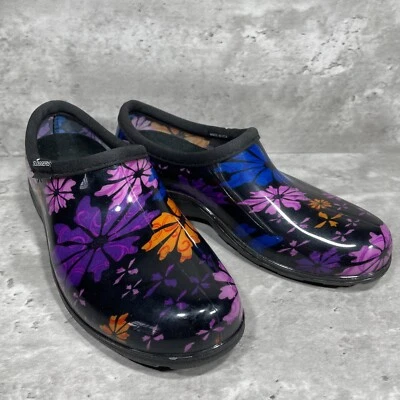 Zuecos Sloggers para mujer talla 7 zapatos de jardín con salpicaduras de flores sin cordones hechos en EE. UU. Foto 1 de 4