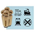 Railroad Crossing Trains Tracks Rubber Stamp Set for Stamping Crafting Planners