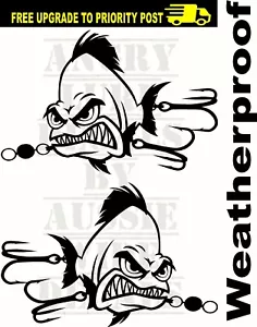 FISHING 4X4 BOAT fish stickers X2 MARINE PARTS Lure tackle DECALS 300mm Durable - Picture 1 of 6