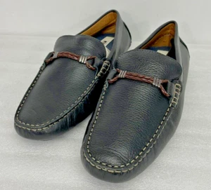 Joseph Abboud Victor Black Leather Slip On Dress Shoes Mens Sz 8.5M - Picture 1 of 13