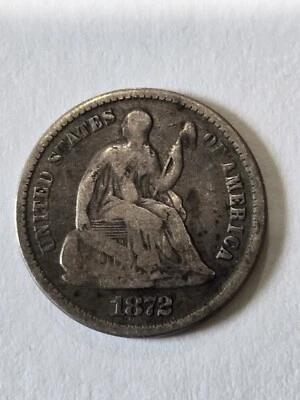 1872 P LIBERTY SEATED HALF DIME 10C ~  FINE ~ GREAT COLLECTOR COIN Untouched!! - Image 1 of 4
