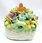 Capodimonte Pottery Floral Relief Paperweight, Italy