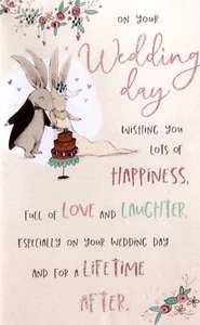 On Your Wedding Day Embellished Wedding Greeting Card Words To Cherish Cards - Picture 1 of 1