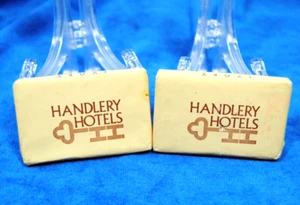 Lot of 2 Handlery Hotels Motel Ivory Toilet Soap Bar Travel Advertising Vintage - Picture 1 of 5