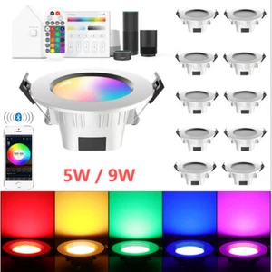 Bluetooth APP RGB+warmweiß+kalt LED Einbauleuchte 5W 9W Spot mit Fernbedienung - Afbeelding 1 van 21