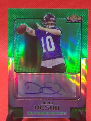 2006 Topps Finest Drew Olson AUTO Refractor RC GREEN SP #/199 Ravens Rookie! - Image 1 of 4