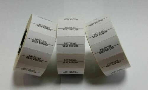 LYNX/PUMA/BLITZ/MOTEX/SATO/AVERY/KLIK 12,000 'BATCH NO./BEST BEFORE' Price Date Labels for KLIK K18 GUN