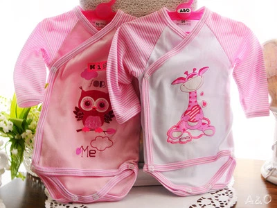 LA BORTINI Bodys Set 2er Pack Body langarm Wickelbody Babybodys 50 56 62 68 Weiß Rosa