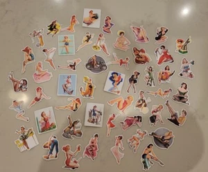 Classic Pinups Sexy Vinyl Stickers Retro Stockings Erotic.14 Randon Mixed Lot - Picture 1 of 4