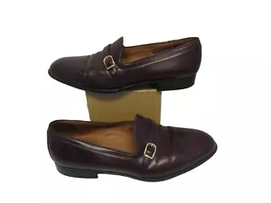 Steeple Gate Brown Leather Gold Buckle Loafers Shoes Size 10D Made Italy - Picture 1 of 9