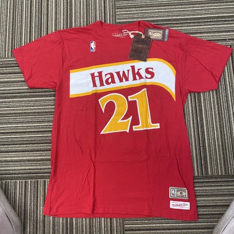NEW MITCHELL AND NESS HWC DOMINIQUE WILKINS ATLANTA HAWKS TEE SHIRT LARGE Cover