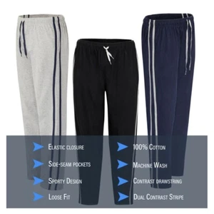Pantaloni in jersey stretch loungewear da uomo - abbigliamento da notte e palestra - confezione da 2 - vestibilità regolare - Foto 1 di 10