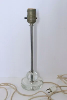 Lámpara de mesa vintage de vidrio Lucite acrílico de vástago recto MCM candelabro Budoir Foto 1 de 4