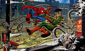 MARVEL: Art of MONDO Poster (Spider-Man vs. Doc Ock, by Sutfin) (11in x 16in) - Picture 1 of 3
