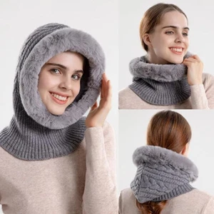 Mujer Invierno Bufanda Sombrero Polar Gorro Sombreros Bufanda Máscara Con Capucha Pasamontañas Esquí Sombreros - Imagen 1 de 12