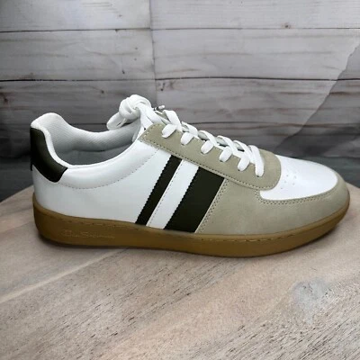 Ben Sherman Hyde Mens Sneaker Size 12 White Olive Green Gum Casual Shoes New - Image 1 of 4