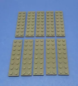 LEGO 10 x Basisplatte Bauplatte alt dunkelgrau Dark Gray Basic Plate 2x8 3034 - Bild 1 von 2