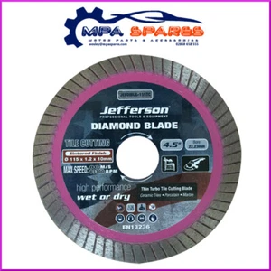 Jefferson 115 mm 41/2" FLIESENSCHNEIDEN DIAMANTTRENNSCHEIBE (KERAMIK, PORZELLAN) - Bild 1 von 2