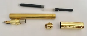 Kit de pluma estilográfica con tapa magnética en dorado, Pen Kit torneado, pluma estilográfica - Imagen 1 de 3