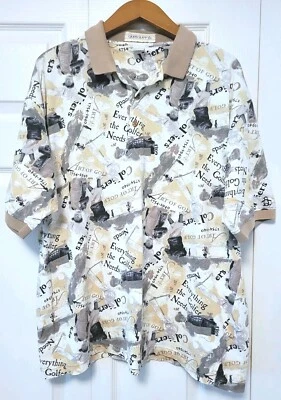 Polo de golf para hombre grande Grand Slam golfista gráfico bronceado manga corta Foto 1 de 4