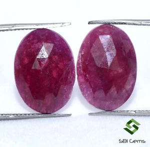 Certified Natural Ruby Oval Checker Cut Pair 14x10 mm 7.97 Cts Loose Gemstones - Picture 1 of 7