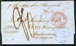 USA TRANSATLANTIKSCHIFF HOLLAND BALTIMORE LONDON FOREIGN OFFICE 1858 - Bild 1 von 2