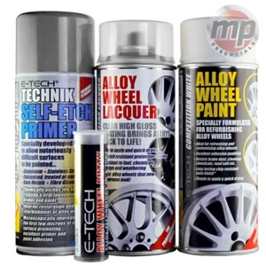 ETech Alloy Wheel Refurb Repair Putty, Primer, Lacquer & Competition White Paint - Picture 1 of 12