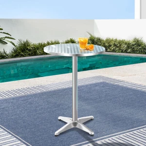 Outdoor Bar Table Kitchen Cafe Indoor Furniture Adjustable Aluminium Portable - Picture 1 of 7