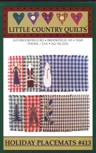 HOLIDAY PLACEMATS #413 ~ Little Country Quilts ~ Appliqued Christmas Placemats - Picture 1 of 3