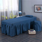 Soft Striped Beauty Massage Bed Full Cover Table Sheet Hole SPA Bed Skirt Cover