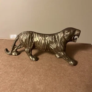 Bengal Tiger Brass Sculpture Angry Forest King. Made In India - Picture 1 of 8