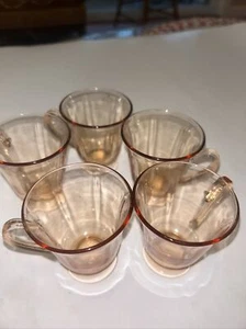 5 Fostoria Fairfax Pink After Dinner Cups- Demitasse Set - Picture 1 of 3