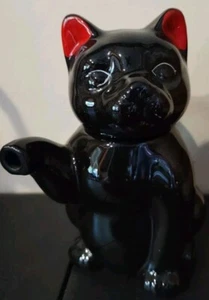 Black Cat Teapot 5.75”H Retro Cat Pitcher Teapot / Creamer 1960s Head Is lid - Picture 1 of 7
