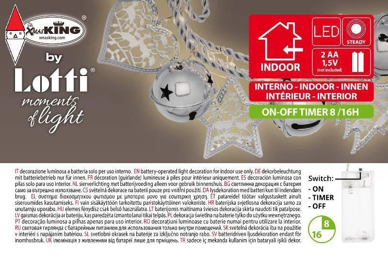 NATALE LOTTI DECORAZIONE CATENA ARGENTO CAMPANELLE - Immagine 1 di 1