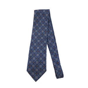 NORDSTROM Blue Geometric Tie 59" x 4" 100% Silk Mens Necktie - Picture 1 of 5