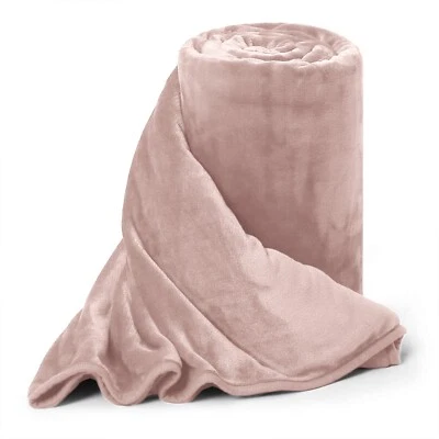 Manta grande de lana de piel sintética 400 Gsm súper suave reversible cálida sofá cama Foto 1 de 4