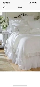 🌷 Simply Shabby Chic Petticoat King Duvet And Two Shams Beach Cottage 🌷 - Picture 1 of 9